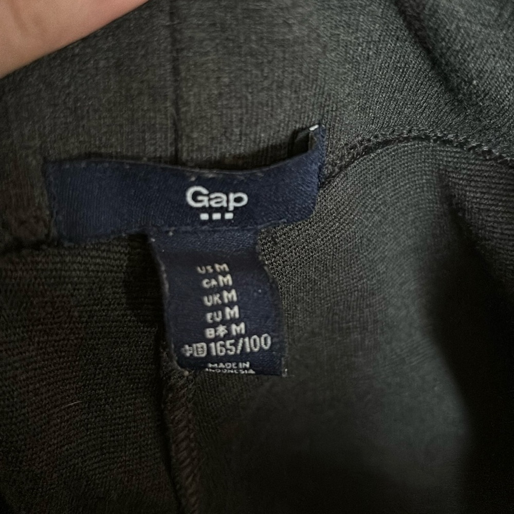 Gap gray legging faux leather pocket trim sz med